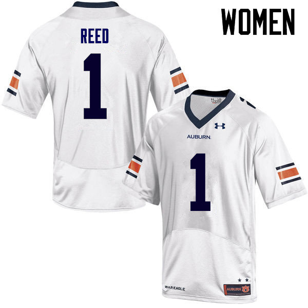 Auburn Tigers Women's Trovon Reed #1 White Under Armour Stitched College NCAA Authentic Football Jersey TCW7674US